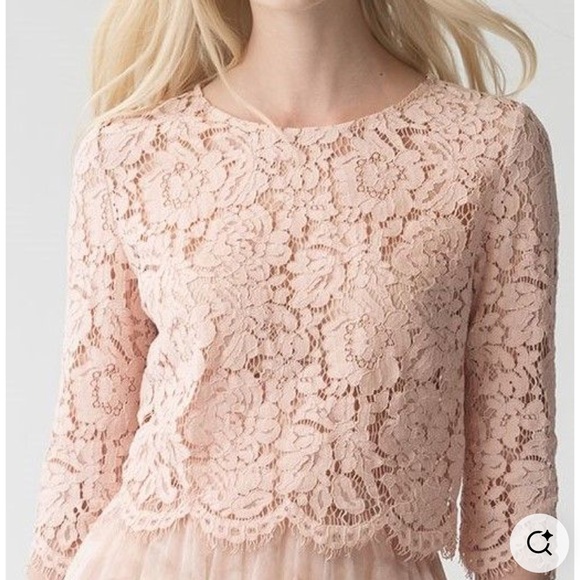 Jenny Yoo Tops - Jenny Yoo Cord Lace bridal topper cover up wrap bolero blush MEDIUM sleeve NWT